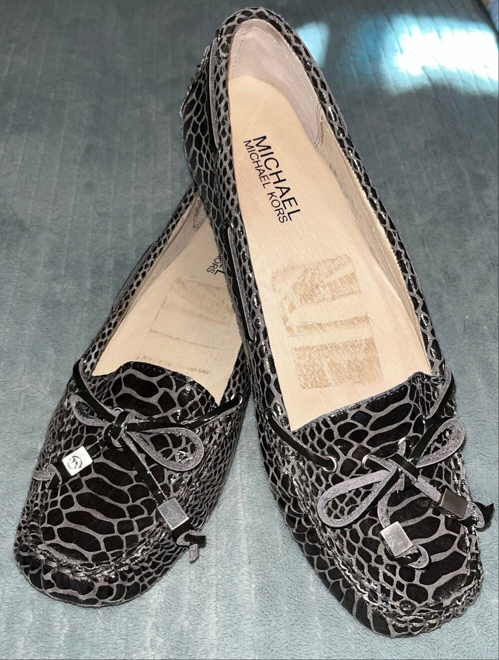 Vintage Michael Kors Women’s Leather Snakeskin Embossed Loafers
